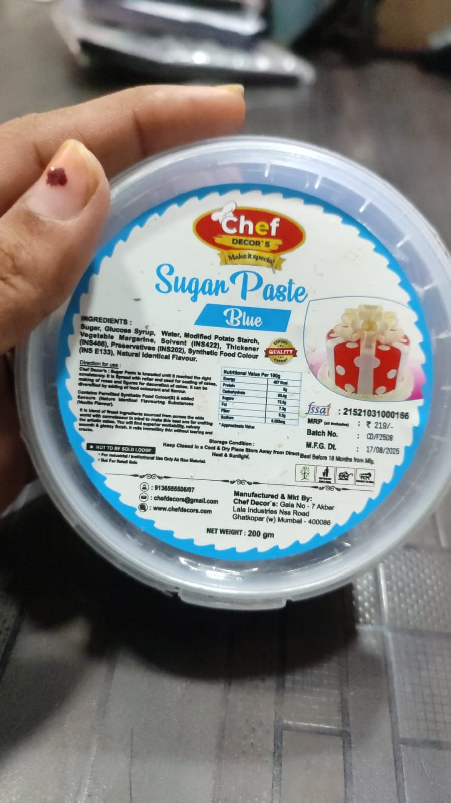 Blue 200g Fondant (Sugar Paste)