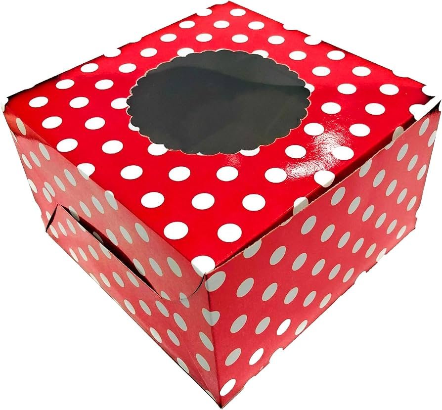RED DOT WINDOW CAKE BOX