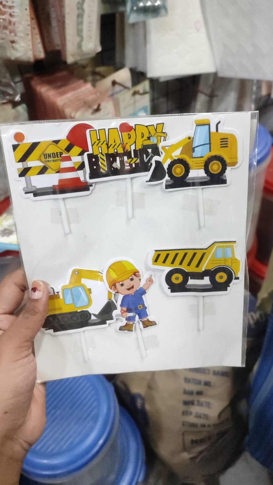 Construction Theme Cake Topper