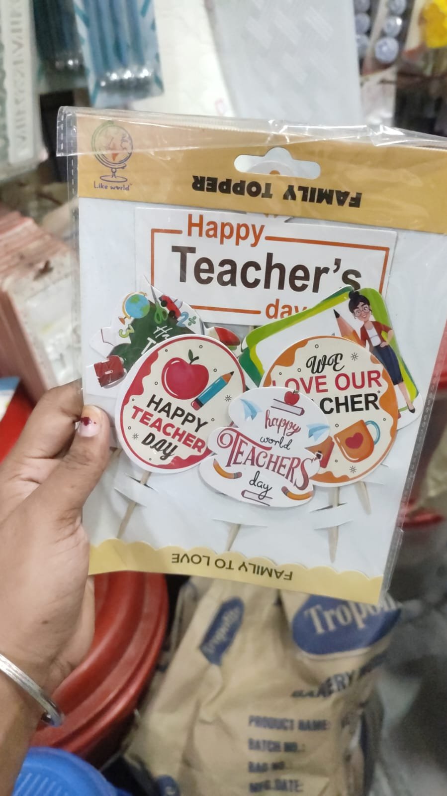 Teachers Day Theme Cake Topper