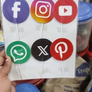 Social Media Theme Cake Topper