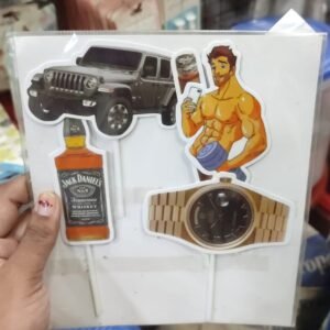 Male Gym Party Theme Cake Topper
