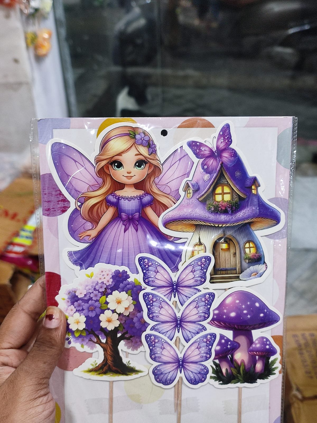 Big Angel Theme Cake Topper Set with Butterfly