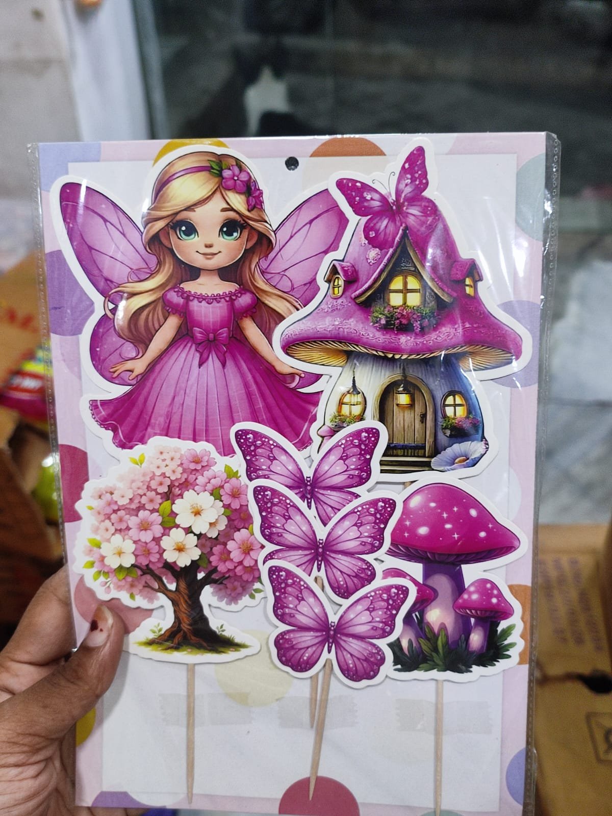 Big Angel Theme Cake Topper Set with Butterfly