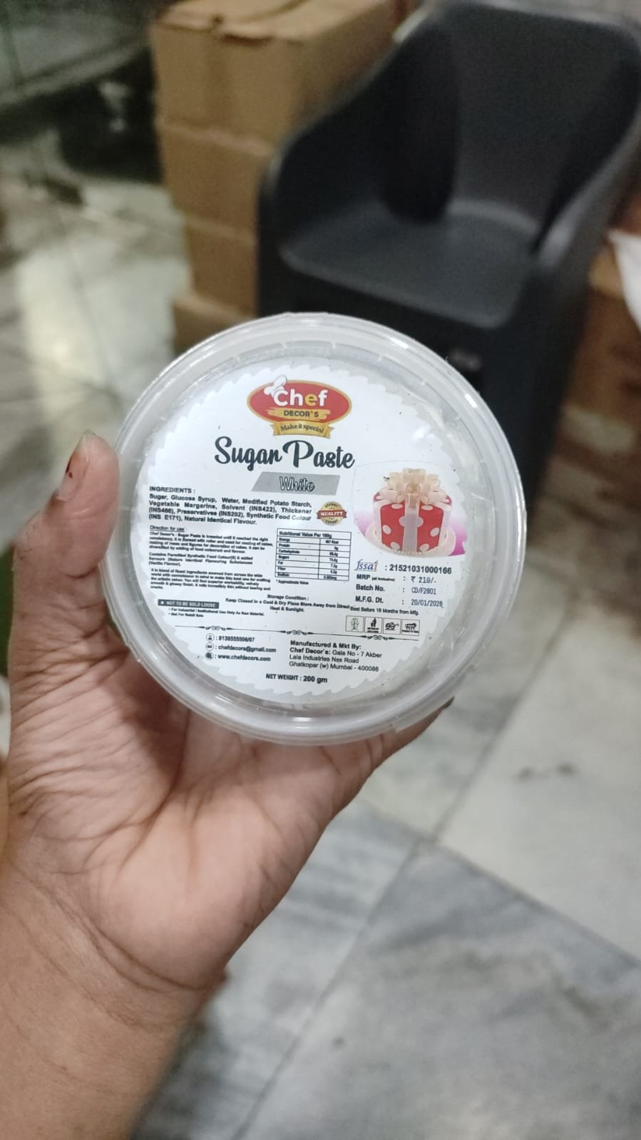 White 200g Fondant (Sugar Paste)