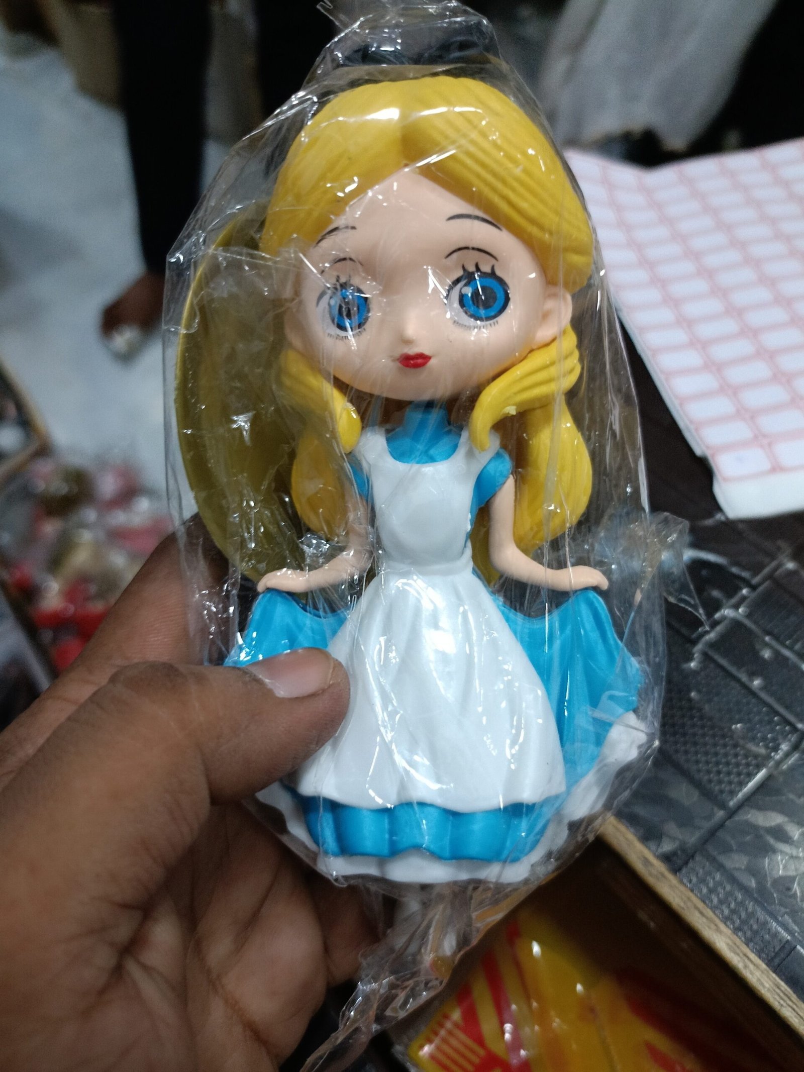 Cute Blonde Girl Cake Topper Figurine
