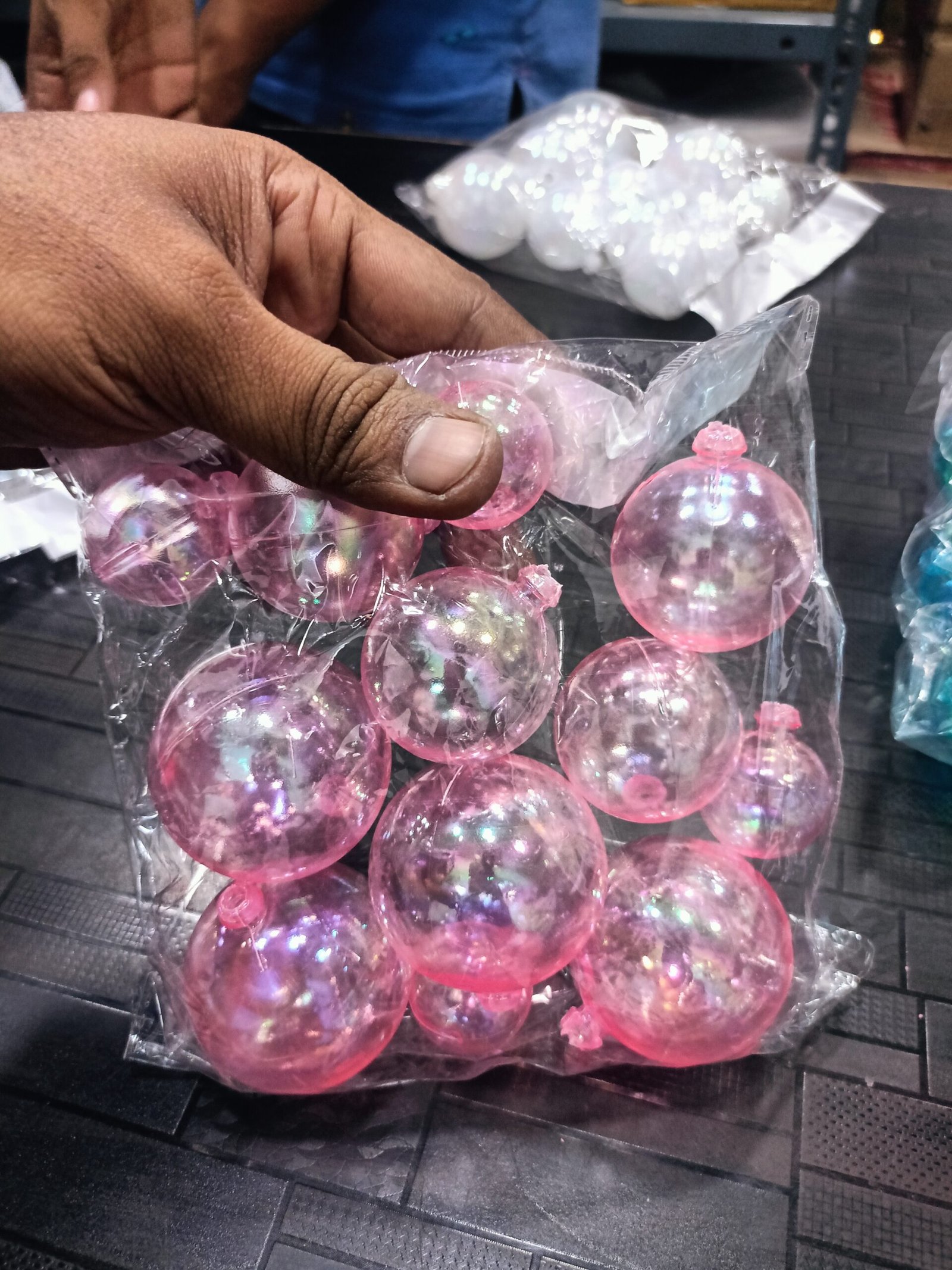 12pcs Crystal Faux Ball color Pink