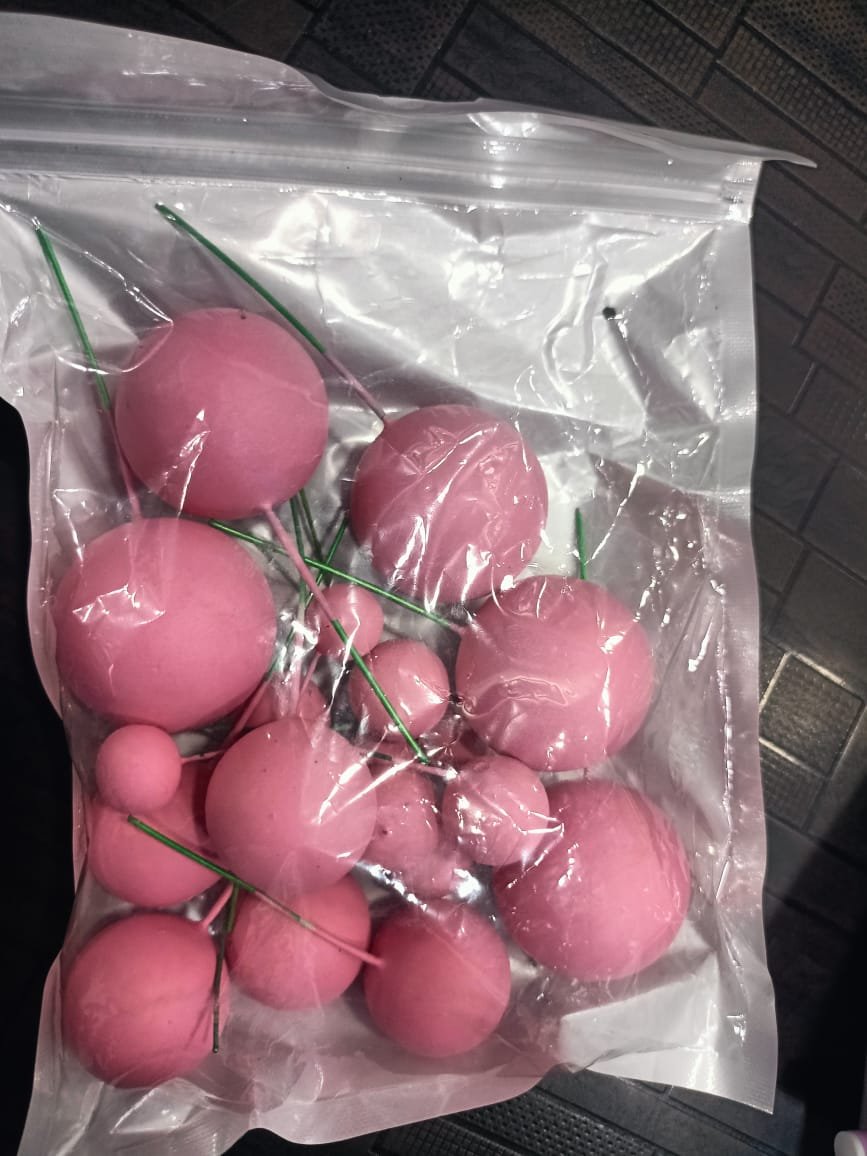 20pcs Matt Pink Faux Ball