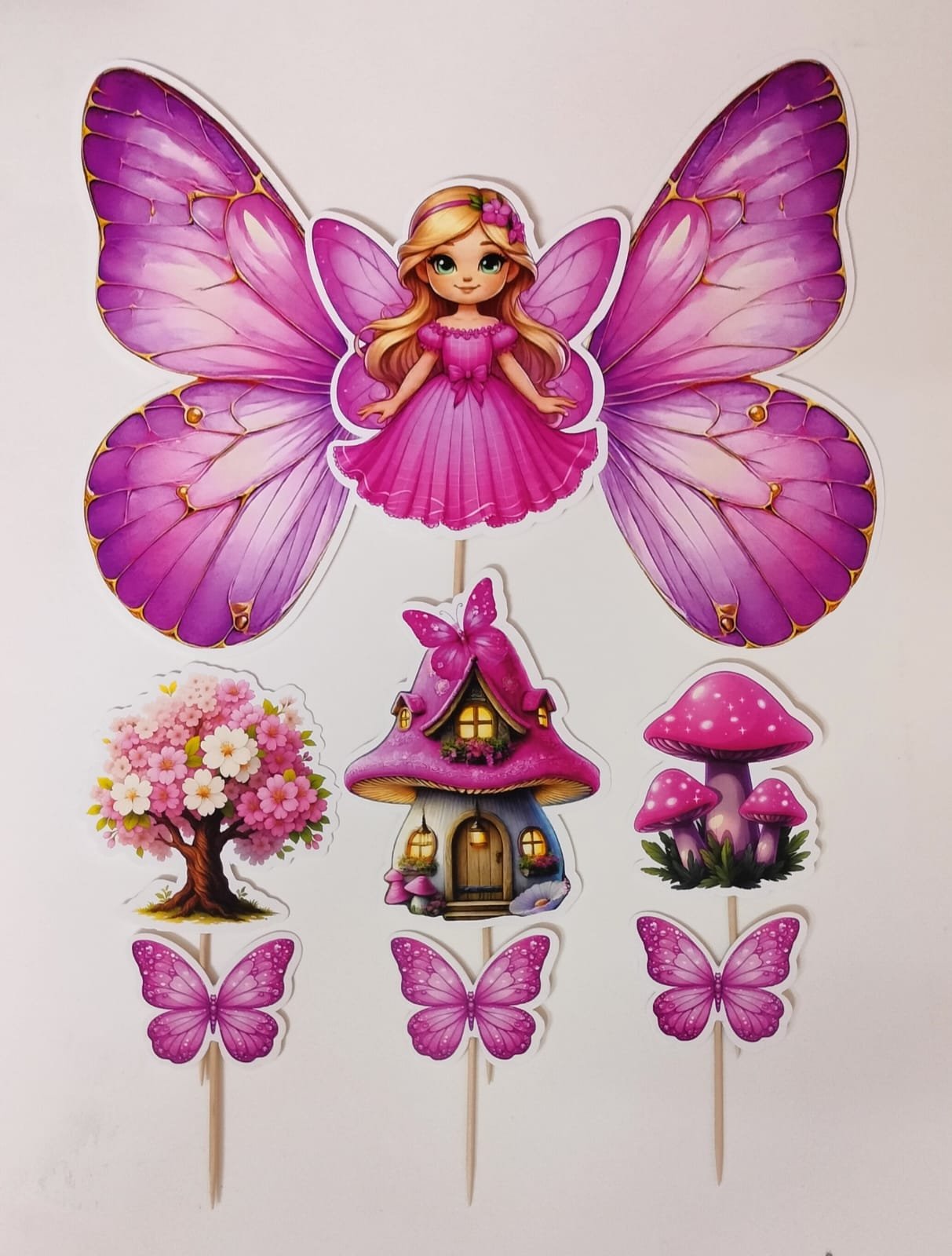 Big Angel Theme Cake Topper Set with Butterfly