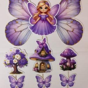 Big Angel Theme Cake Topper Set with Butterfly