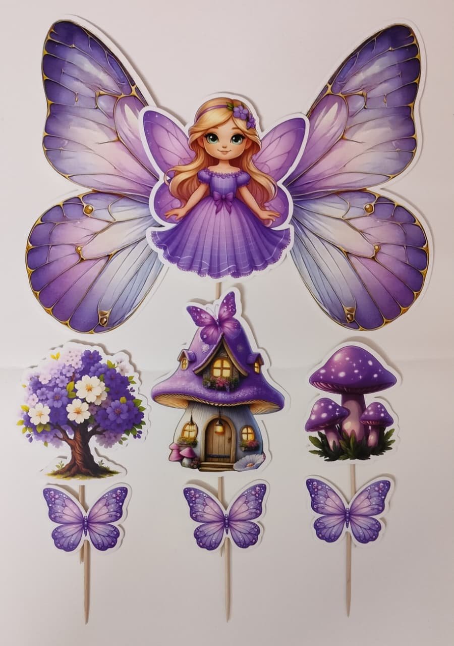Big Angel Theme Cake Topper Set with Butterfly